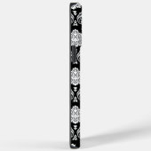 Rococo Damast Patroon Wit op Zwart Case-Mate iPhone Case (Achterkant / Rechts)