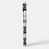 Rococo Damast Patroon Wit op Zwart Case-Mate iPhone Case (Achterkant / Links)