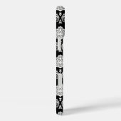 Rococo Damast Patroon Wit op Zwart Case-Mate iPhone Case (Achterkant / Rechts)