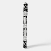 Rococo Damast Patroon Wit op Zwart  Case-Mate iPhone Case (Achterkant / Rechts)