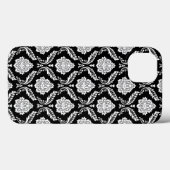 Rococo Damast Patroon Wit op Zwart Case-Mate iPhone Case (Achterkant (horizontaal))