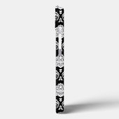 Rococo Damast Patroon Wit op Zwart Case-Mate iPhone Case (Achterkant / Links)