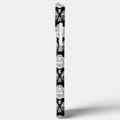 Rococo Damast Patroon Wit op Zwart Case-Mate iPhone Case (Achterkant / Links)
