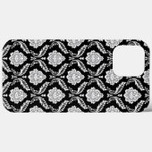 Rococo Damast Patroon Wit op Zwart Case-Mate iPhone Case (Achterkant (horizontaal))