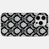 Rococo Damast Patroon Wit op Zwart Case-Mate iPhone Case (Achterkant (horizontaal))