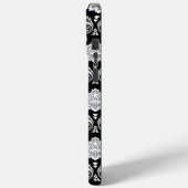 Rococo Damast Patroon Wit op Zwart Case-Mate iPhone Case (Achterkant / Links)