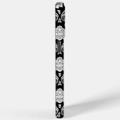 Rococo Damast Patroon Wit op Zwart Case-Mate iPhone Case (Achterkant / Rechts)