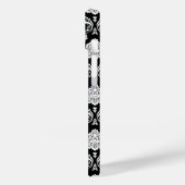 Rococo Damast Patroon Wit op Zwart Case-Mate iPhone Case (Achterkant / Links)