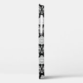 Rococo Damast Patroon Wit op Zwart Case-Mate iPhone Case (Achterkant / Links)