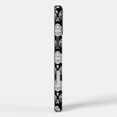 Rococo Damast Patroon Wit op Zwart Case-Mate iPhone Case (Achterkant / Rechts)