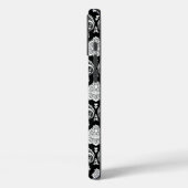 Rococo Damast Patroon Wit op Zwart Case-Mate iPhone Case (Achterkant / Links)