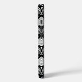 Rococo Damast Patroon Wit op Zwart Case-Mate iPhone Case (Achterkant / Links)