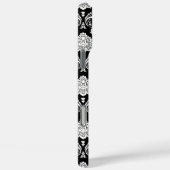 Rococo Damast Patroon Wit op Zwart Case-Mate iPhone Case (Achterkant / Rechts)