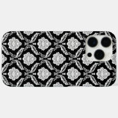 Rococo Damast Patroon Wit op Zwart Case-Mate iPhone Case (Achterkant (horizontaal))