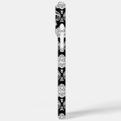 Rococo Damast Patroon Wit op Zwart Case-Mate iPhone Case (Achterkant / Links)