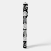 Rococo Damast Patroon Wit op Zwart Case-Mate iPhone Case (Achterkant / Rechts)