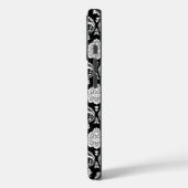 Rococo Damast Patroon Wit op Zwart Case-Mate iPhone Case (Achterkant / Links)