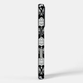 Rococo Damast Patroon Wit op Zwart Case-Mate iPhone Case (Achterkant / Rechts)