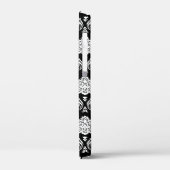 Rococo Damast Patroon Wit op Zwart Case-Mate iPhone Case (Achterkant / Links)