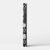 Rococo Damast Patroon Wit op Zwart Case-Mate iPhone Case (Achterkant / Links)