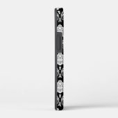 Rococo Damast Patroon Wit op Zwart Case-Mate iPhone Case (Achterkant / Rechts)