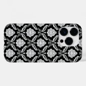 Rococo Damast Patroon Wit op Zwart Case-Mate iPhone Case (Achterkant (horizontaal))
