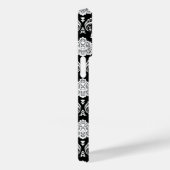 Rococo Damast Patroon Wit op Zwart Case-Mate iPhone Case (Achterkant / Rechts)