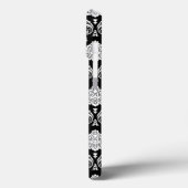 Rococo Damast Patroon Wit op Zwart Case-Mate iPhone Case (Achterkant / Links)