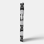 Rococo Damast Patroon Wit op Zwart Case-Mate iPhone Case (Achterkant / Rechts)