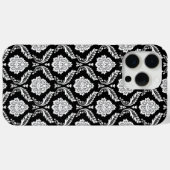 Rococo Damast Patroon Wit op Zwart Case-Mate iPhone Case (Achterkant (horizontaal))