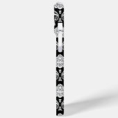 Rococo Damast Patroon Wit op Zwart Case-Mate iPhone Case (Achterkant / Links)