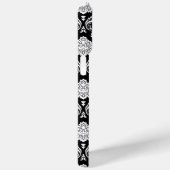 Rococo Damast Patroon Wit op Zwart Case-Mate iPhone Case (Achterkant / Rechts)