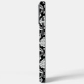 Rococo Damast Patroon Wit op Zwart Case-Mate iPhone Case (Achterkant / Links)