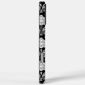 Rococo Damast Patroon Wit op Zwart Case-Mate iPhone Case (Achterkant / Rechts)