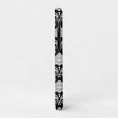 Rococo Damast Patroon Wit op Zwart Case-Mate iPhone Case (Achterkant/links)