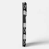 Rococo Damast Patroon Wit op Zwart Case-Mate iPhone Case (Achterkant / Rechts)
