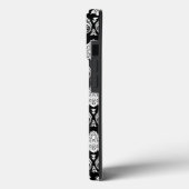 Rococo Damast Patroon Wit op Zwart Case-Mate iPhone Case (Achterkant / Links)