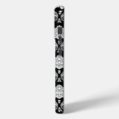 Rococo Damast Patroon Wit op Zwart Case-Mate iPhone Case (Achterkant / Links)