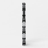Rococo Damast Patroon Wit op Zwart Case-Mate iPhone Case (Achterkant/links)