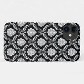 Rococo Damast Patroon Wit op Zwart Case-Mate iPhone Case (Achterkant (horizontaal))
