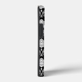 Rococo Damast Patroon Wit op Zwart Case-Mate iPhone Case (Achterkant / Rechts)