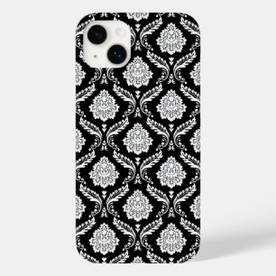 Rococo Damast Patroon Wit op Zwart Case-Mate iPhone 14 Plus Hoesje