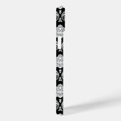 Rococo Damast Patroon Wit op Zwart Case-Mate iPhone Case (Achterkant / Rechts)