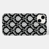 Rococo Damast Patroon Wit op Zwart Case-Mate iPhone Case (Achterkant (horizontaal))