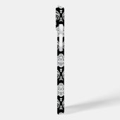 Rococo Damast Patroon Wit op Zwart Case-Mate iPhone Case (Achterkant / Links)