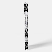 Rococo Damast Patroon Wit op Zwart Case-Mate iPhone Case (Achterkant / Links)