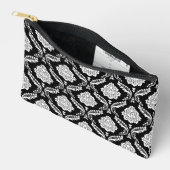 Rococo Damast Patroon Wit op Zwart Etui (Open)