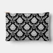 Rococo Damast Patroon Wit op Zwart Etui (Voorkant)