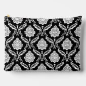 Rococo Damast Patroon Wit op Zwart Etui (Voorkant)