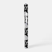 Rococo Damast Patroon Wit op Zwart iPhone 16 Hoesje (Linkerkant)